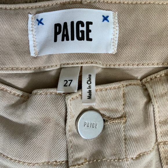 PAIGE Warm Sand Tan High Rise Ankle Utility Cargo Pants Soft Chino NWOT SZ 27 - Picture 10 of 16